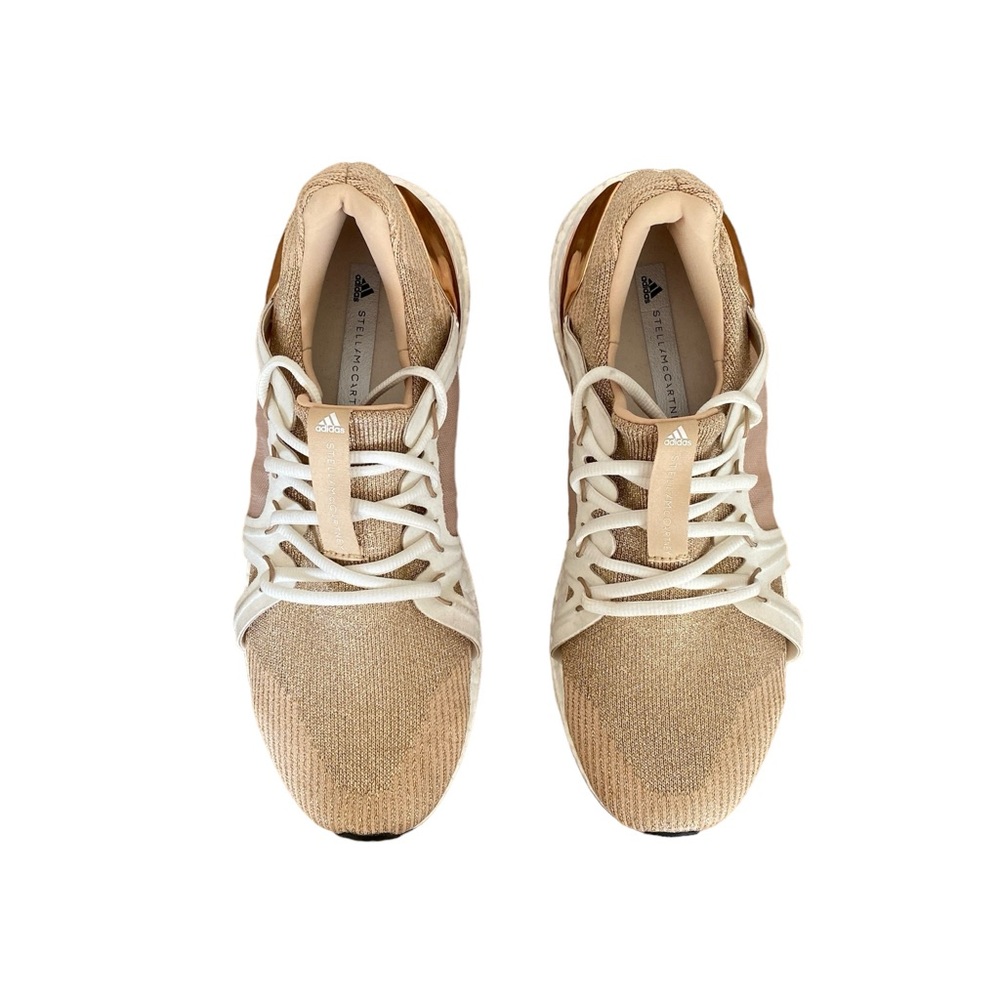 Stella McCartney X Adidas Ultra Boost Rose Gold Metallic Knit Trim Lace Sneakers - Picture 3 of 10